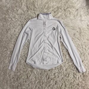 Women’s Size 32 White Ovation Long Sleeve Horseback Riding Show Shirt. Monogram.